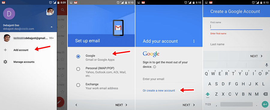 How add Google/Gmail Account From Your Android Phone