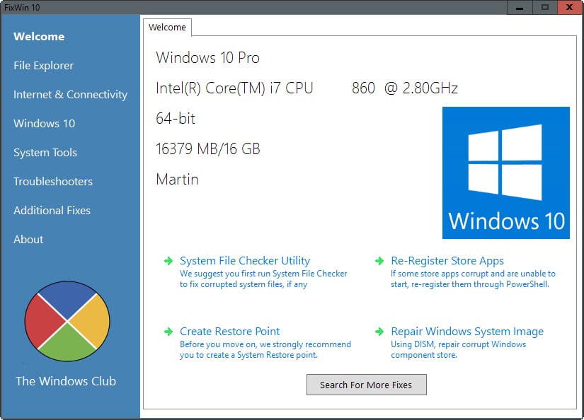 Where can you download FixWin 10 For Windows 10 for free