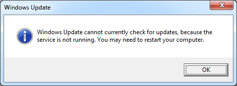 Solution of Windows Update Service Not Running in Windows 10/8/7