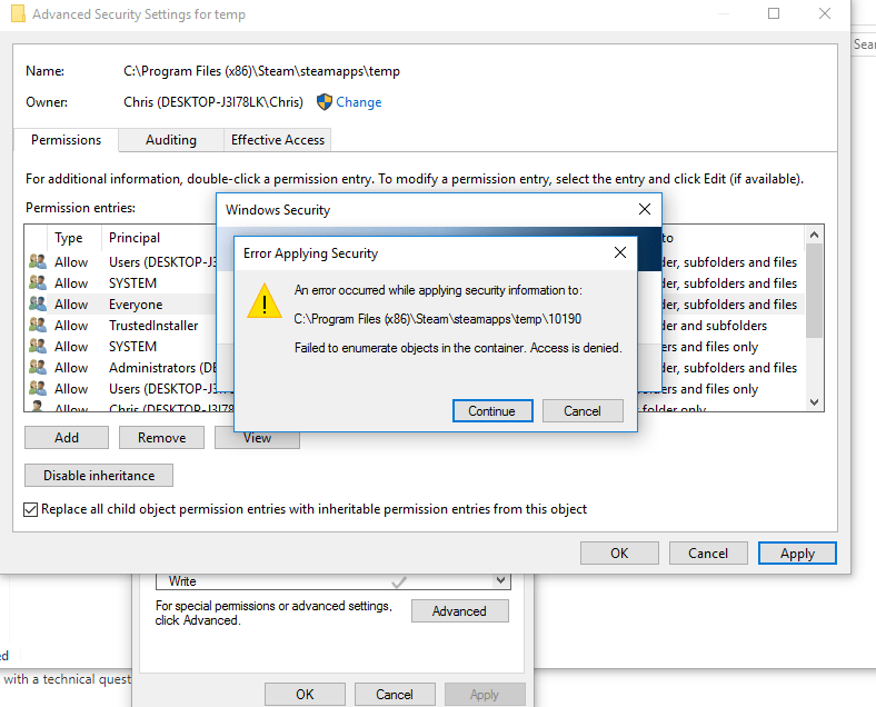 Solved: "Failed to Enumerate Objects in the Container" Windows 10 Error