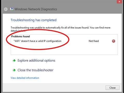 How to solved Wi-Fi doesn’t have valid IP Configuration