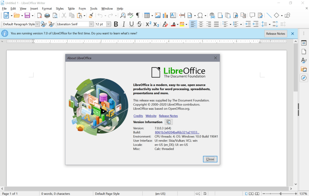 You can download LibreOffice 7 for free