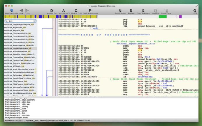 You can download Hopper Disassembler 4 for Mac