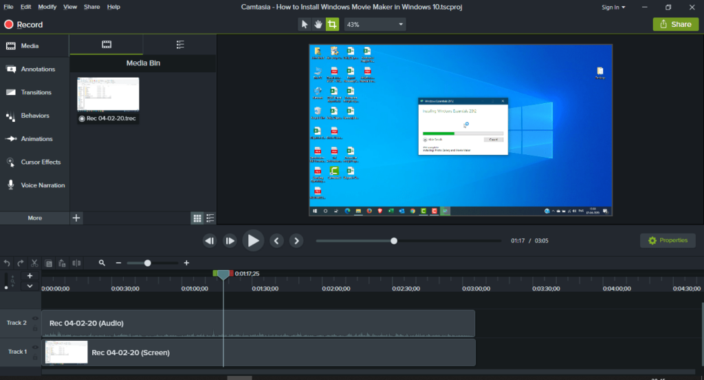 You can download Camtasia 2020  for free