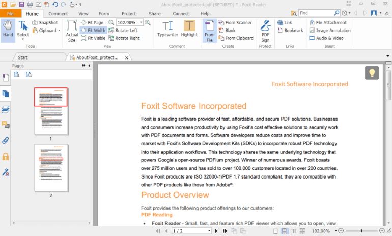 You can download Foxit PDF Reader for Windows PC