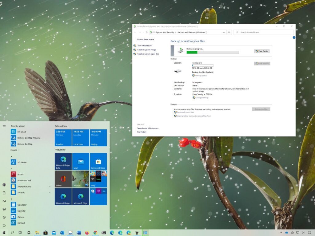 How to create a full system backup in Windows 10