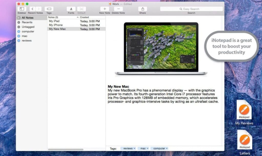 You can download iNotepad Pro 5 for Mac