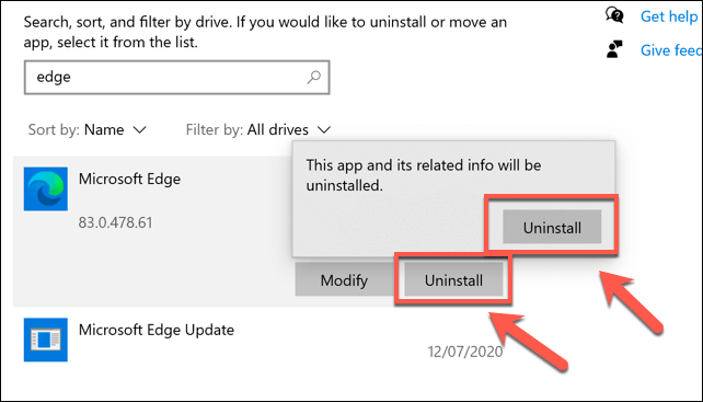 How to uninstall the Edge browser in Windows 10