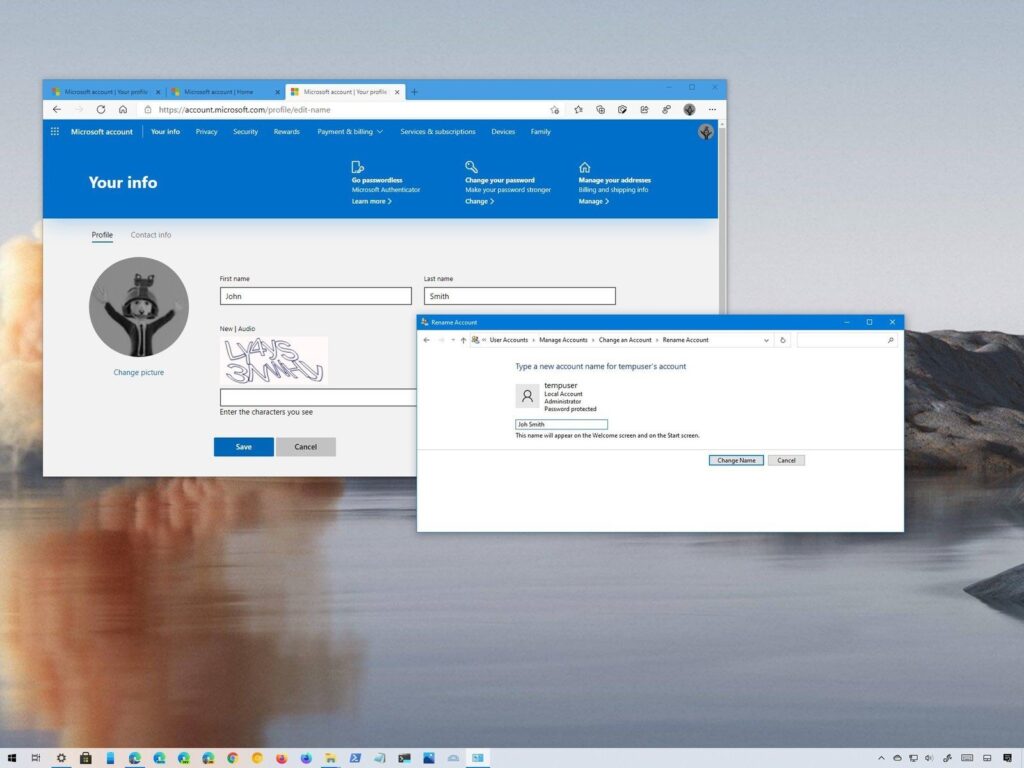 How to change your account name on a Windows 10 PC