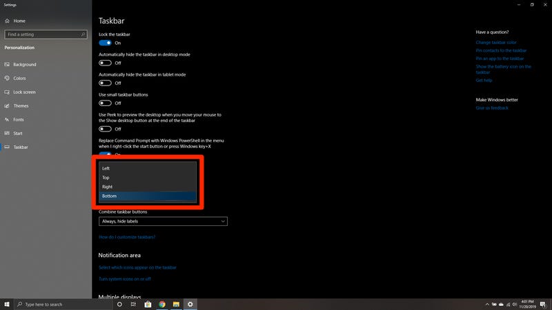 How to move the taskbar on Windows 10 to any side of your screen