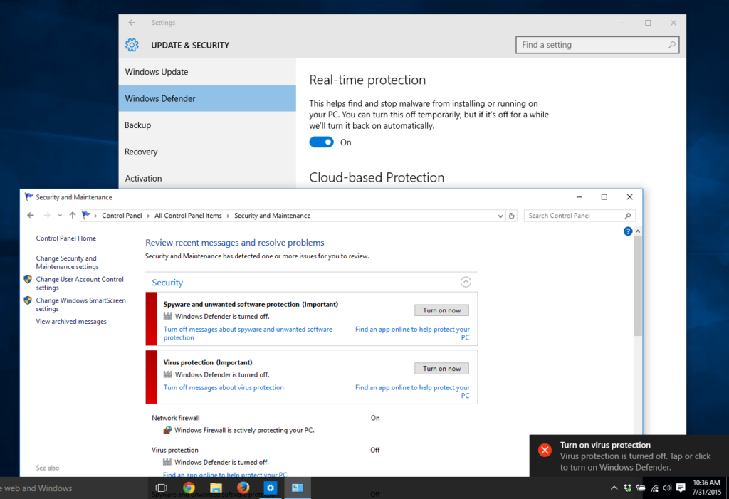 Turn On / Off Cloud Based Protection in Windows 10
