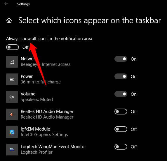The Windows 10 system tray - How to show or hide icons 