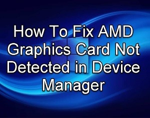 How to fix AMD Graphics Card is Not Recognized in Device Manager