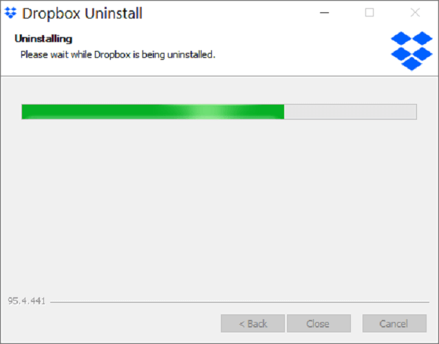 dropbox failed to uninstall